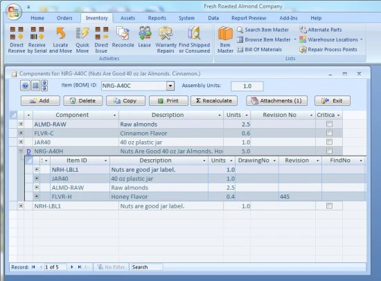 screenshot of ABC Inventory